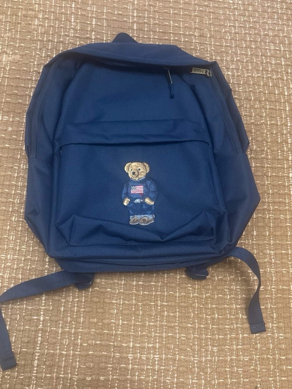 Navy Backpack with Polo Bear Embroidery - Men's Bag
